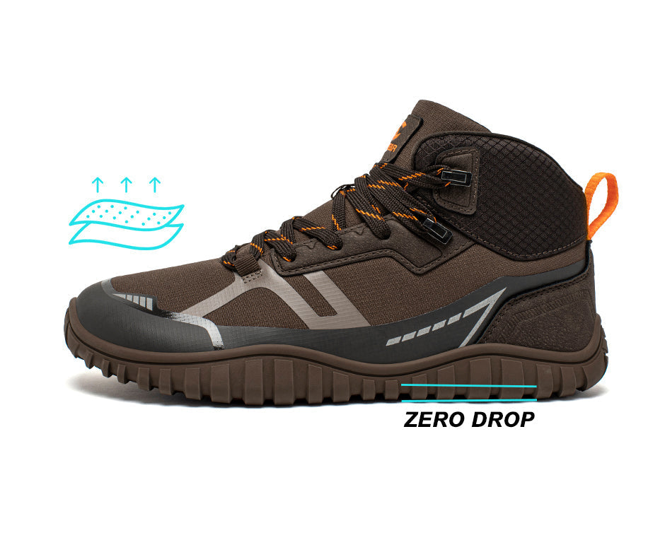 Hobibear Barefoot Boots | Zero-Drop, Wide Toe Box (Brown)
