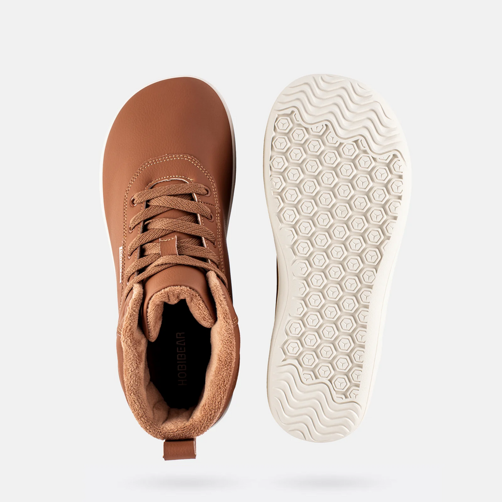 Hobibear Spruce: Waterproof Zero-Drop Winter Barefoot Boots (Brown)