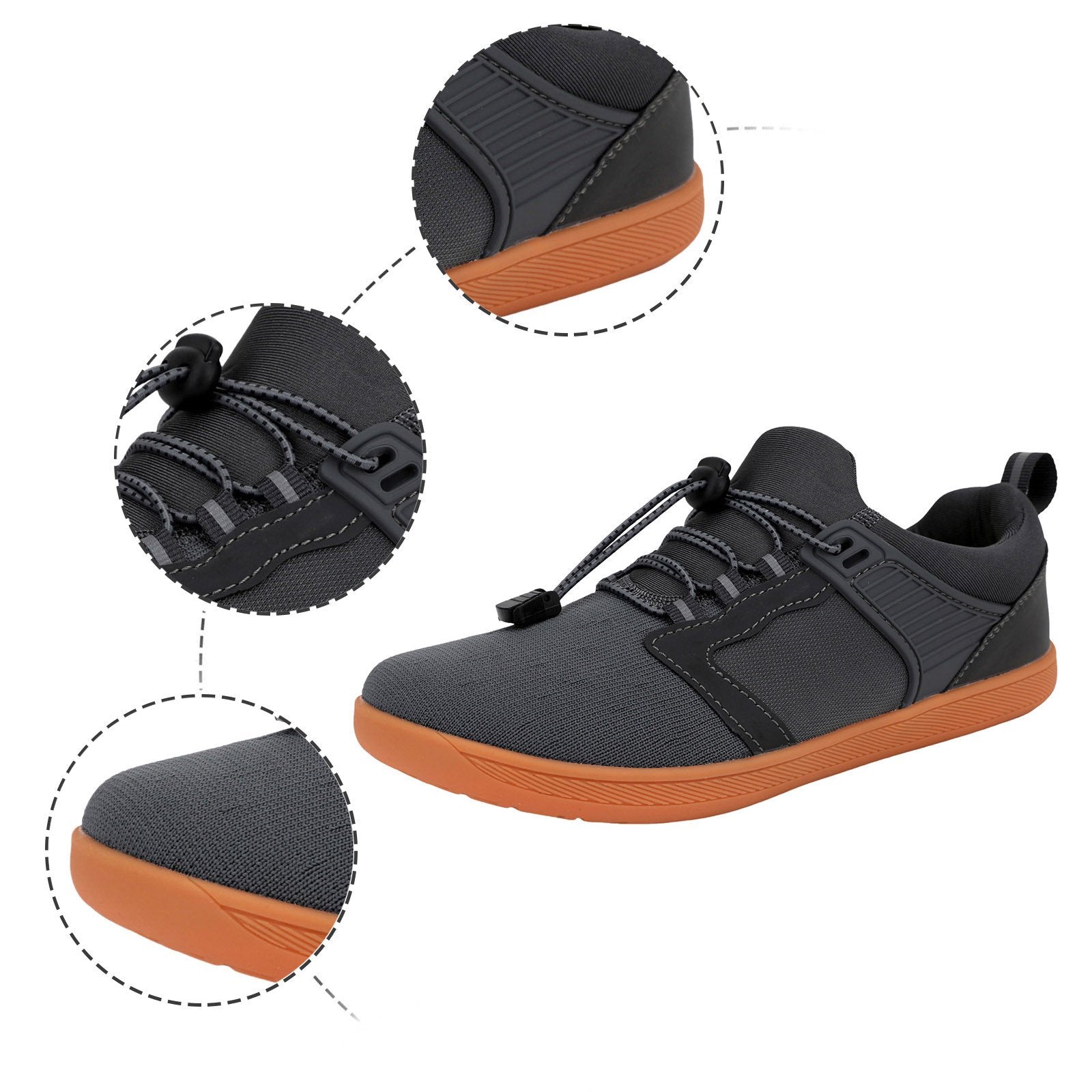 Sovimivos Barefoot Shoes Minimalist Trainers | Wide Toe Box Zero-Drop Shoes (Gray)