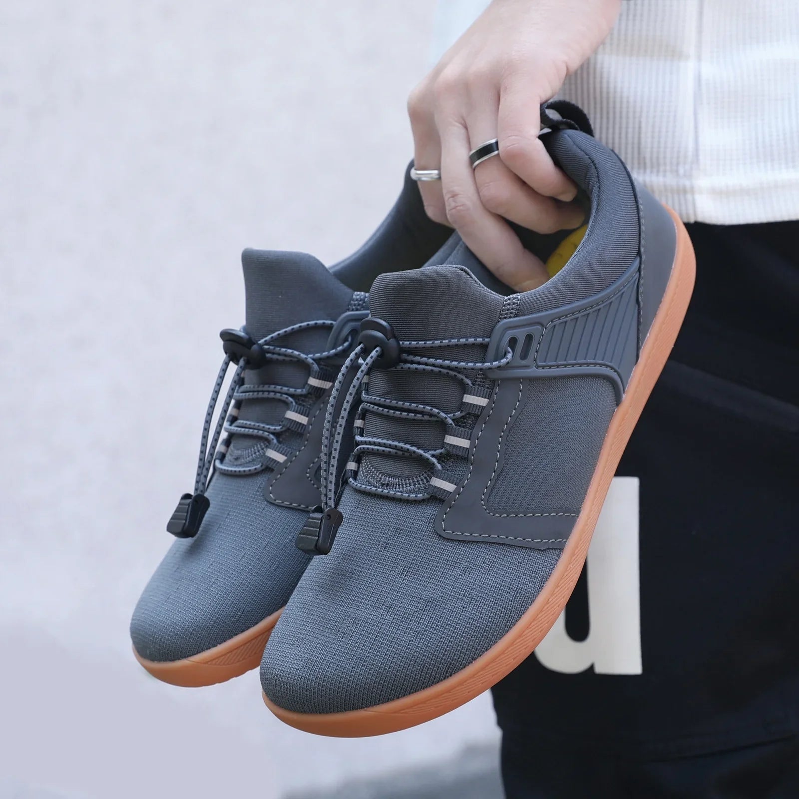 Sovimivos Barefoot Shoes Minimalist Trainers | Wide Toe Box Zero-Drop Shoes (Gray)