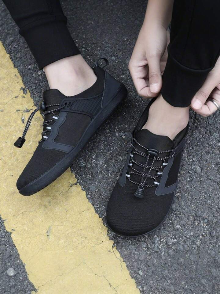 Sovimivos Barefoot Shoes Minimalist Trainers | Wide Toe Box Zero-Drop Shoes (Black)