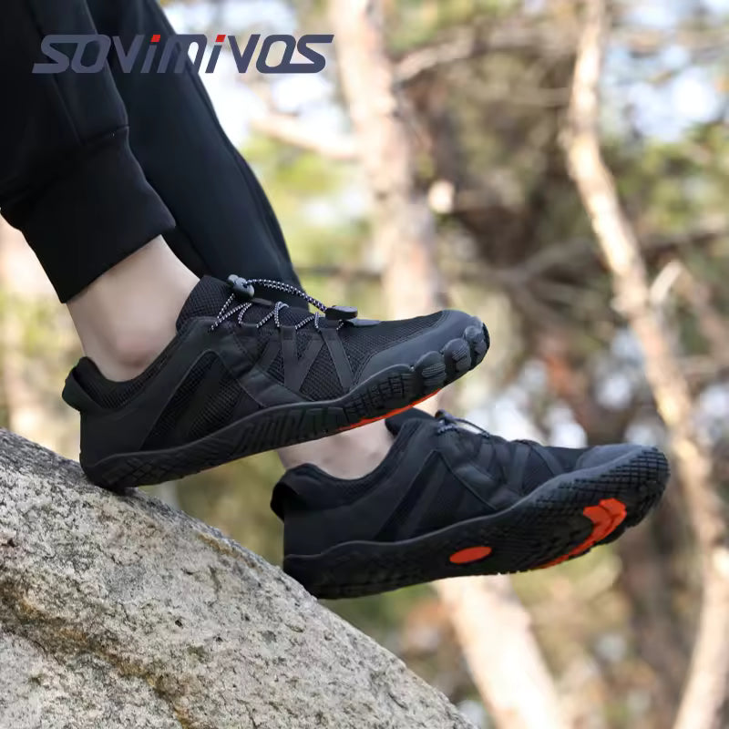 Sovimivos Barefoot Shoes Minimalist Trainers | Wide Toe Box Zero-Drop Shoes (Black)