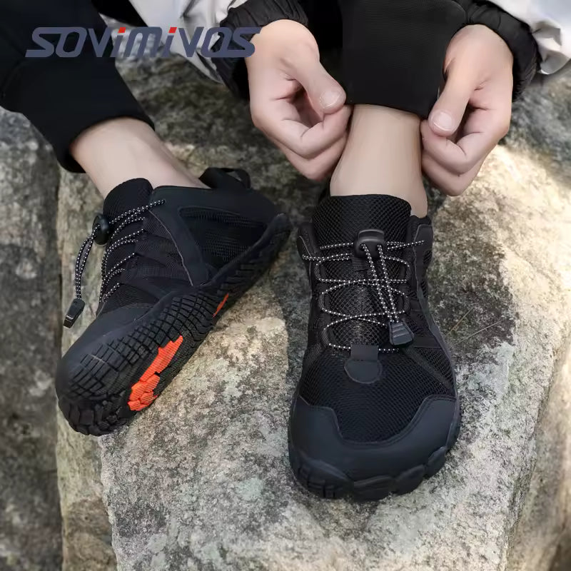 Sovimivos Barefoot Shoes Minimalist Trainers | Wide Toe Box Zero-Drop Shoes (Black)