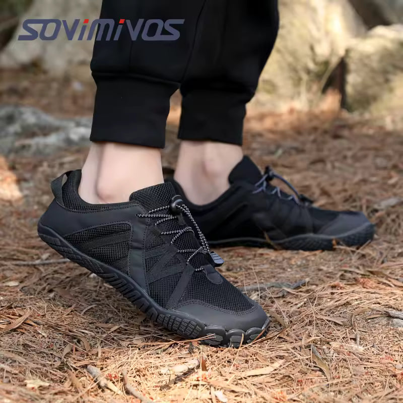 Sovimivos Barefoot Shoes Minimalist Trainers | Wide Toe Box Zero-Drop Shoes (Black)
